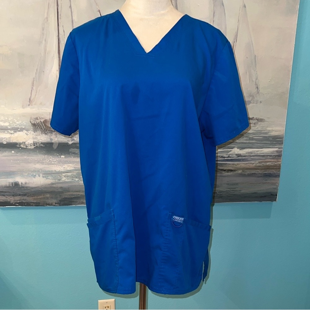Cherokee Workwear Revolution Royal Blue 2 Pocket Scrub Top, XL